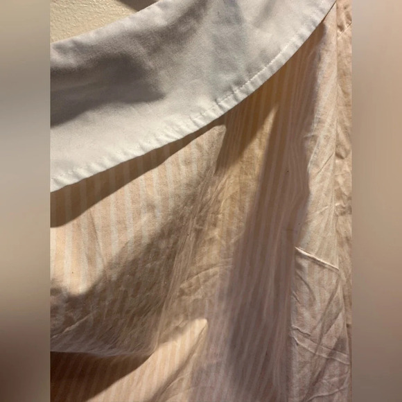 Express one shoulder poplin pink white stripe shirt - Picture 4 of 6